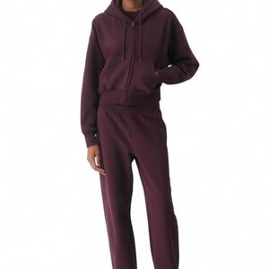 Aritzia Cozy Fleece Sweatfleece Set in Deep Purple (Noble), Size Small